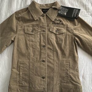 Harley Davidson BRAND NEW tan corduroy denim jacket